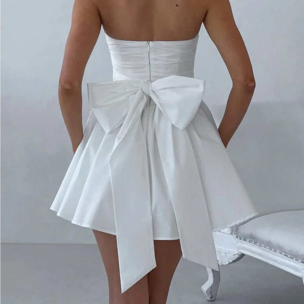 Chic Strapless White Dress - Picture 2 of 3